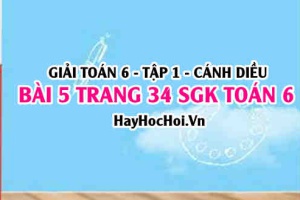 Giải bài 5 trang 34 Toán 6 Tập 1 SGK Cánh Diều